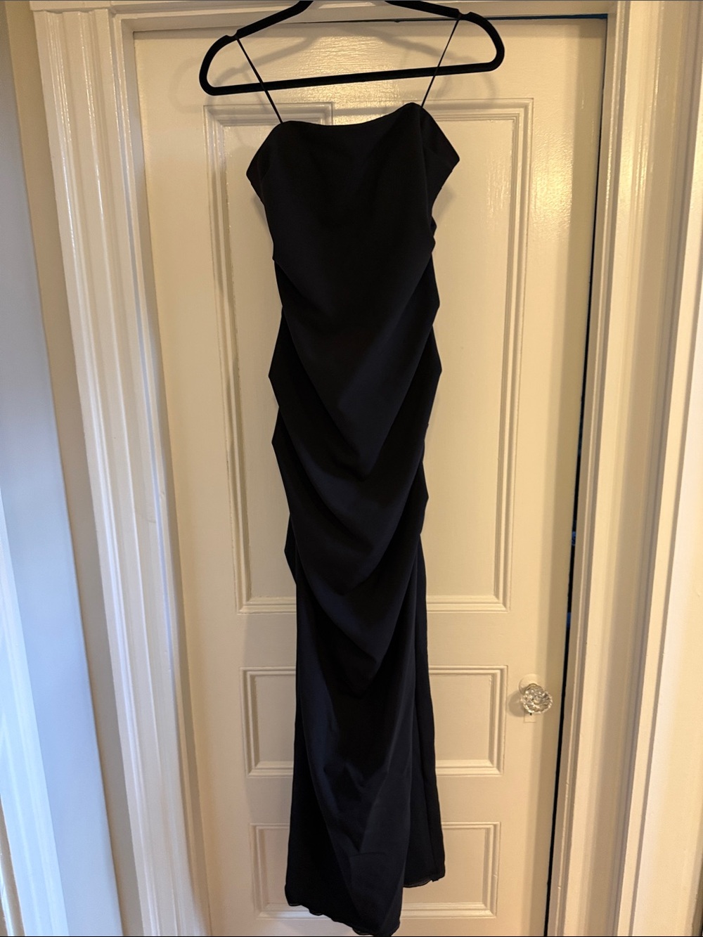Nicole Miller Elegant Black Ruched Strapless Evening Dress Size 10